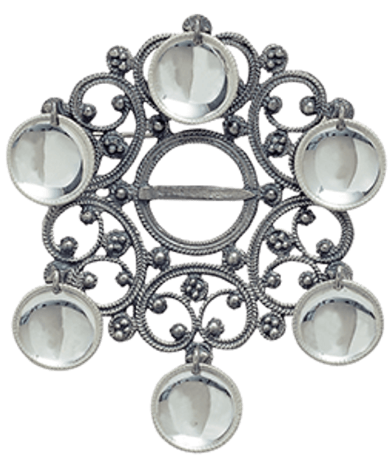 Hovedbilde Sølje med 6 skåler, oksidert