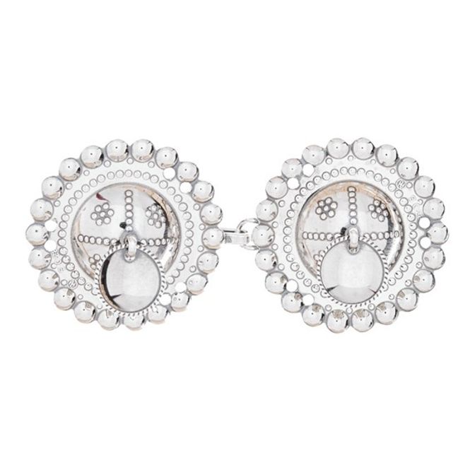 Hovedbilde Beltespenne med lauv 8,5 cm, øsken, oksidert