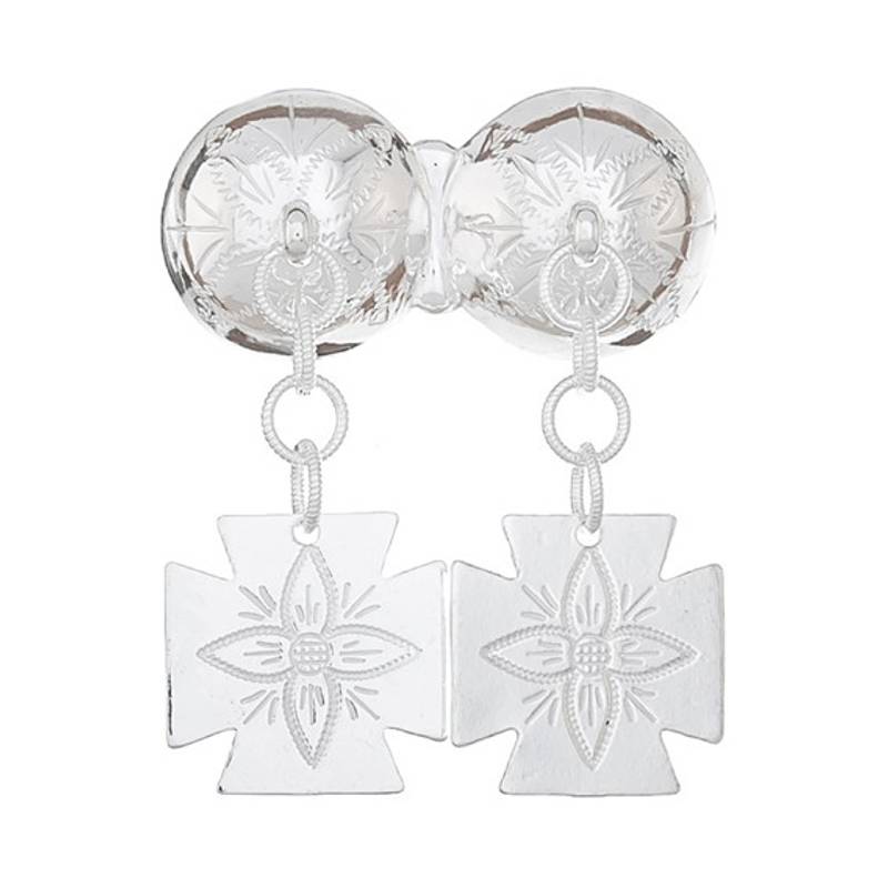 Halsknapp gravert Rogaland, hvit