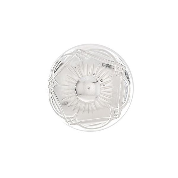 Kløverknapp med bunn, 16,5 mm, kort hempe, hvit