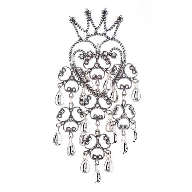 Kronesølje 9 cm, oksidert