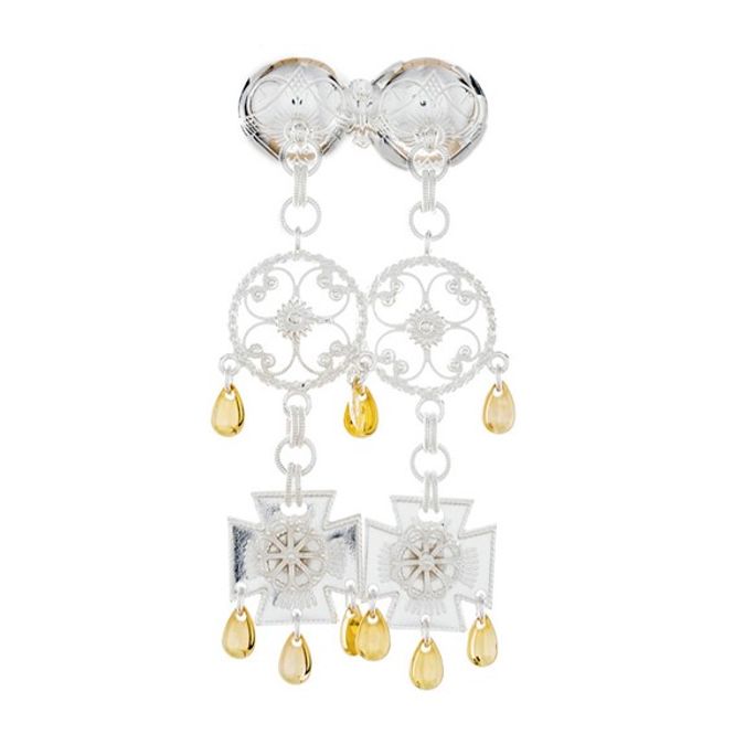 Hovedbilde Halsknapp hvit/forgylt