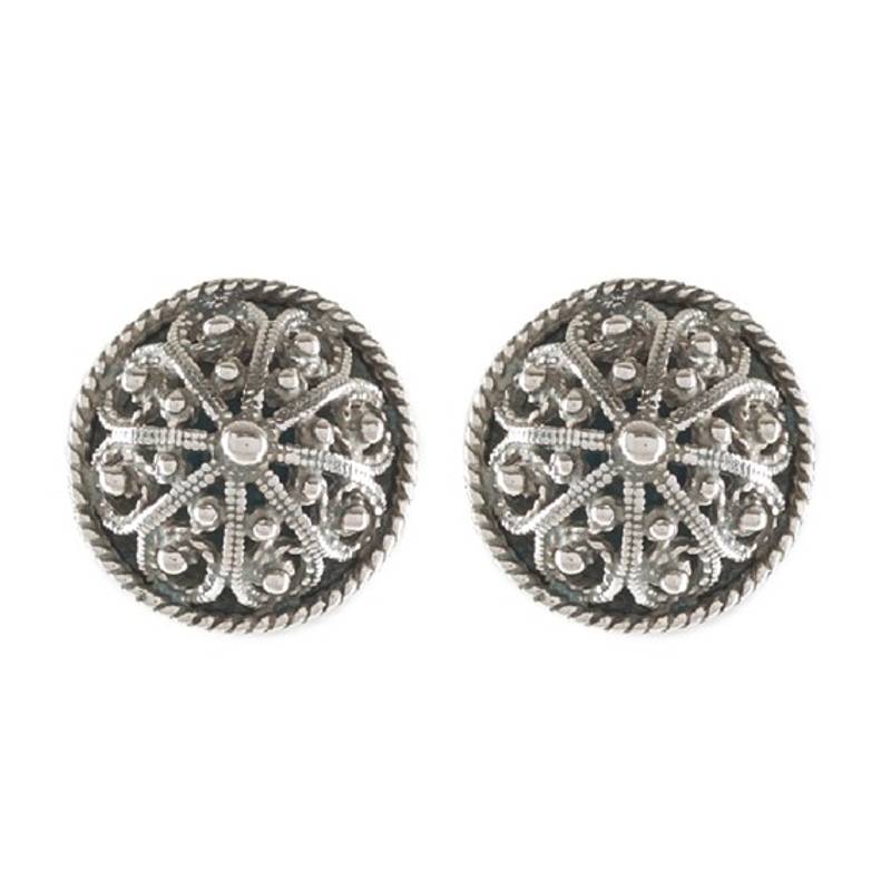 Mansjettknapper filigran, oksidert, stolpe