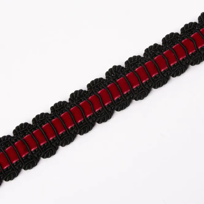 Hovedbilde Agraman med fløyelsbånd 25 mm sort/rød